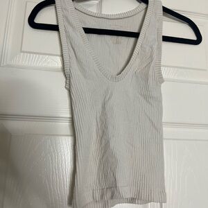 Free People Ribbed Knit Tank Top - Cream